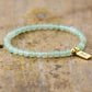 Handmade Natural Aventurine Beaded Bracelet with a Gold Plated Tag