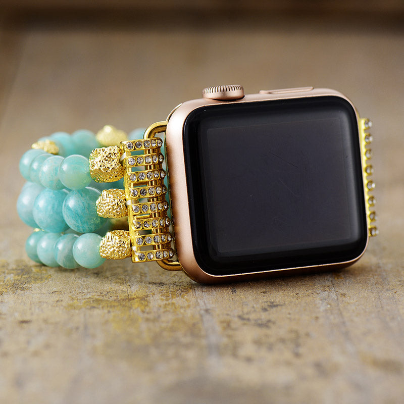 Handmade Amazonite Beaded Apple Watch Bracelet