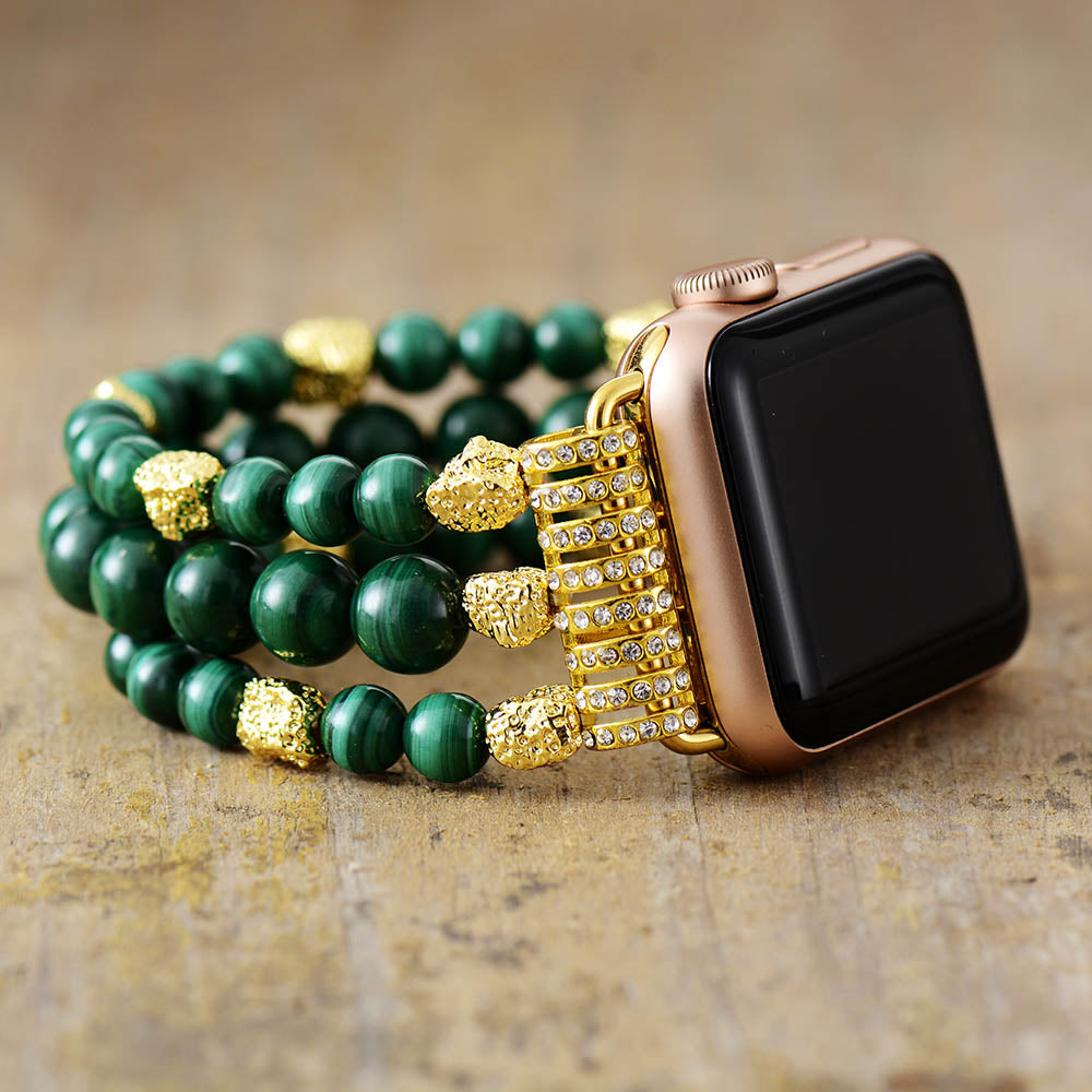 Handmade Malachite Beaded Apple Watch Bracelet