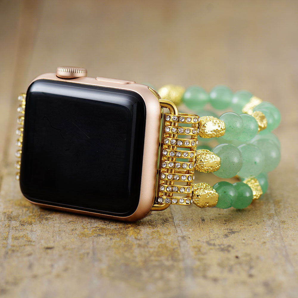 Handmade Aventurine Beaded Apple Watch Bracelet