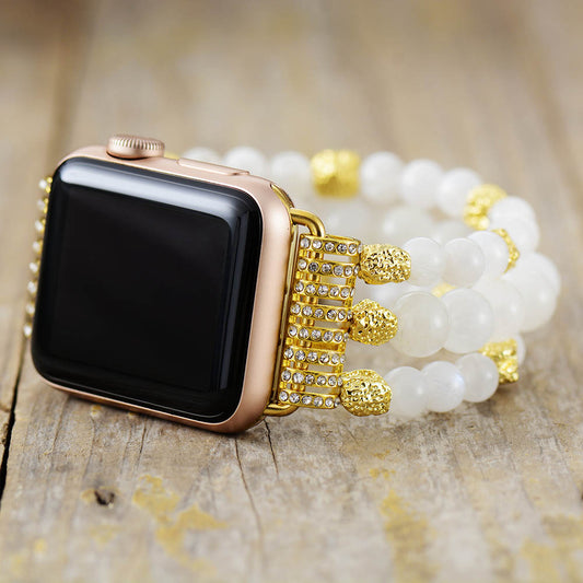 Handmade Moonstone Beaded Apple Watch Bracelet