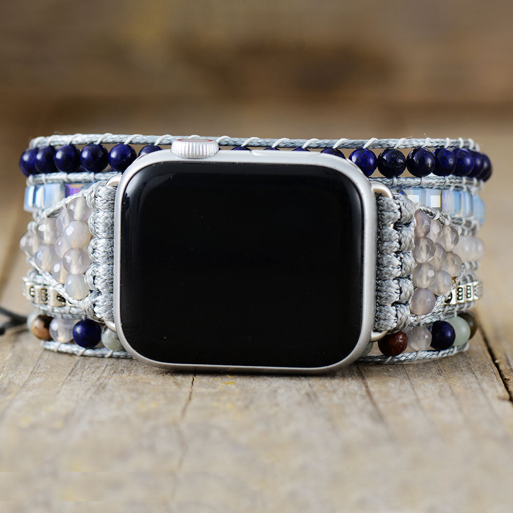 Handmade Lapis Lazuli, Jasper and Agate Apple Watch Bracelet