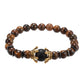 Luxury Antique Crown with Tiger's Eye and Black Onyx Bracelet