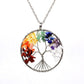 Handmade 7 Chakra Tree Of Life Necklace