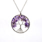 Handmade Silver Tree Of Life with Amethyst Necklace