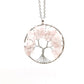 Handmade Silver Tree Of Live with Rose Quartz Necklace