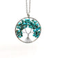 Handmade Silver Tree Of Life with Turquoise Necklace