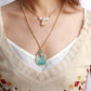 Handmade Amazonite Teardrop Pendant Necklace with the Sun