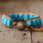 Handmade Turquoise Stone Wrap Leather Bracelet