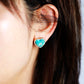 Handmade Turquoise & Crystal Heart Shaped Earrings