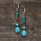 Handmade Turquoise, Jasper and Silver Plated Teardrop Earrings