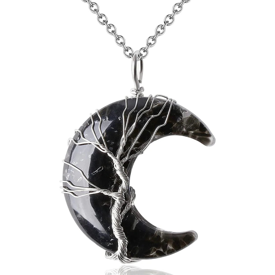 Moon Of Life Necklace - Obsidian