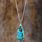 Turquoise Stone Pendant Necklace with Silver or Gold Chain