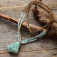 Amazonite Pendant Choker beaded Necklace with 2 Strands